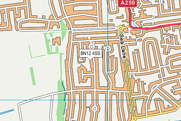 BN12 4SS map - OS VectorMap District (Ordnance Survey)