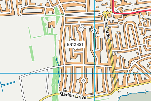 BN12 4ST map - OS VectorMap District (Ordnance Survey)