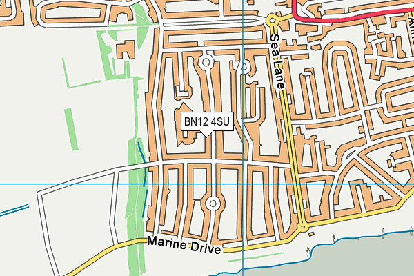 BN12 4SU map - OS VectorMap District (Ordnance Survey)
