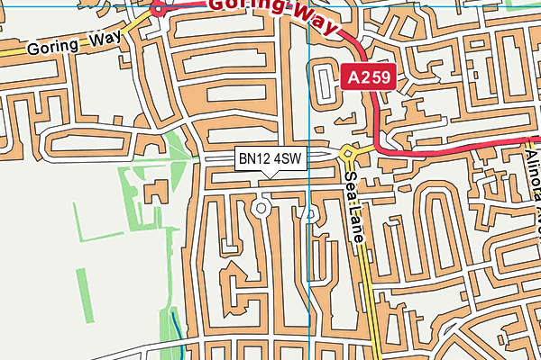 BN12 4SW map - OS VectorMap District (Ordnance Survey)