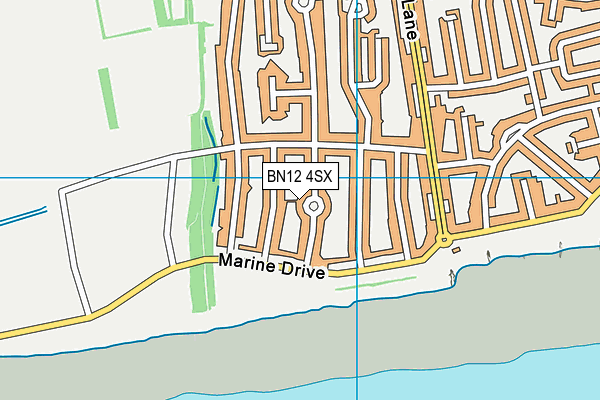 BN12 4SX map - OS VectorMap District (Ordnance Survey)