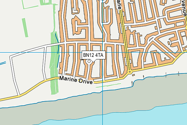 BN12 4TA map - OS VectorMap District (Ordnance Survey)