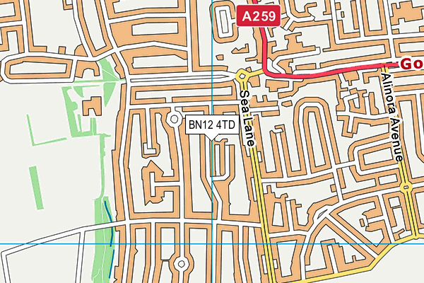 BN12 4TD map - OS VectorMap District (Ordnance Survey)