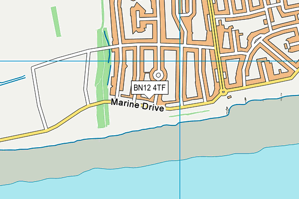 BN12 4TF map - OS VectorMap District (Ordnance Survey)
