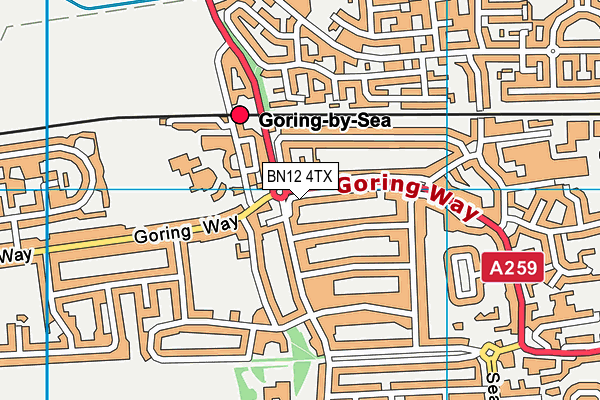 BN12 4TX map - OS VectorMap District (Ordnance Survey)
