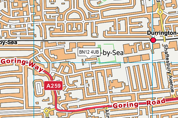 BN12 4UB map - OS VectorMap District (Ordnance Survey)