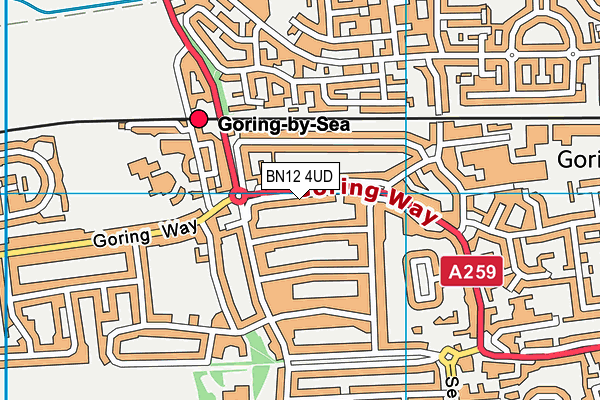 BN12 4UD map - OS VectorMap District (Ordnance Survey)