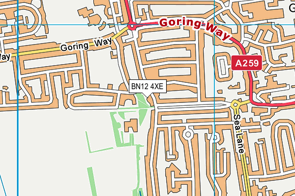 BN12 4XE map - OS VectorMap District (Ordnance Survey)