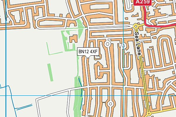 BN12 4XF map - OS VectorMap District (Ordnance Survey)