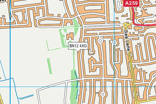 BN12 4XG map - OS VectorMap District (Ordnance Survey)