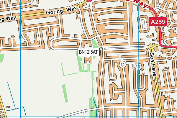 Fernhurst Recreation Ground (Worthing) map (BN12 5AT) - OS VectorMap District (Ordnance Survey)