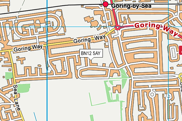 BN12 5AY map - OS VectorMap District (Ordnance Survey)
