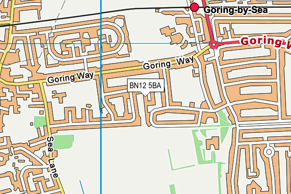 BN12 5BA map - OS VectorMap District (Ordnance Survey)
