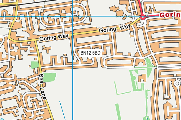 BN12 5BD map - OS VectorMap District (Ordnance Survey)