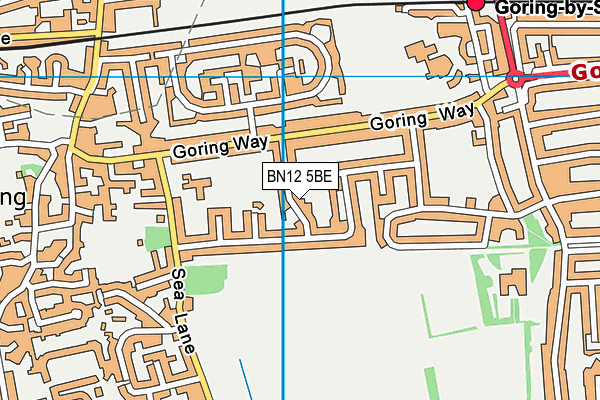 BN12 5BE map - OS VectorMap District (Ordnance Survey)