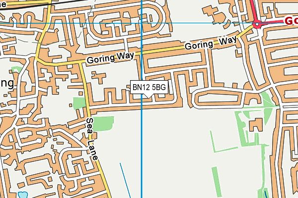 BN12 5BG map - OS VectorMap District (Ordnance Survey)