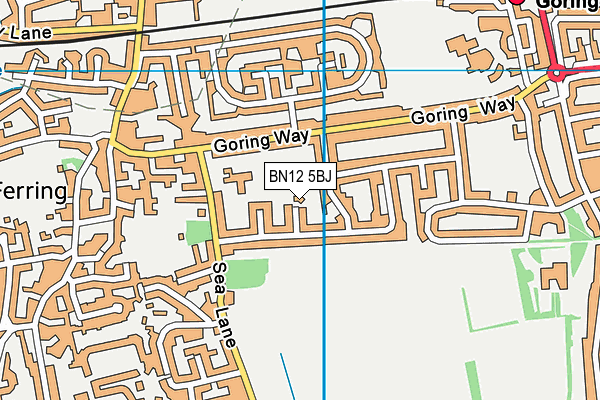 BN12 5BJ map - OS VectorMap District (Ordnance Survey)