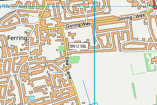 BN12 5BL map - OS VectorMap District (Ordnance Survey)