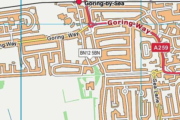 BN12 5BN map - OS VectorMap District (Ordnance Survey)