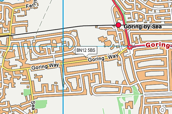 BN12 5BS map - OS VectorMap District (Ordnance Survey)