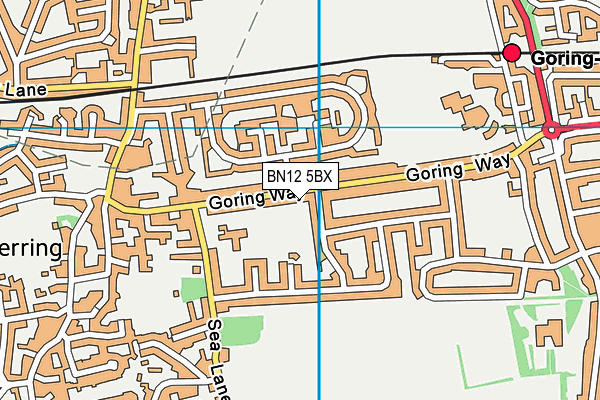 BN12 5BX map - OS VectorMap District (Ordnance Survey)
