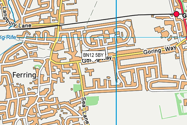 BN12 5BY map - OS VectorMap District (Ordnance Survey)