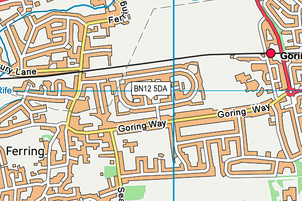 BN12 5DA map - OS VectorMap District (Ordnance Survey)