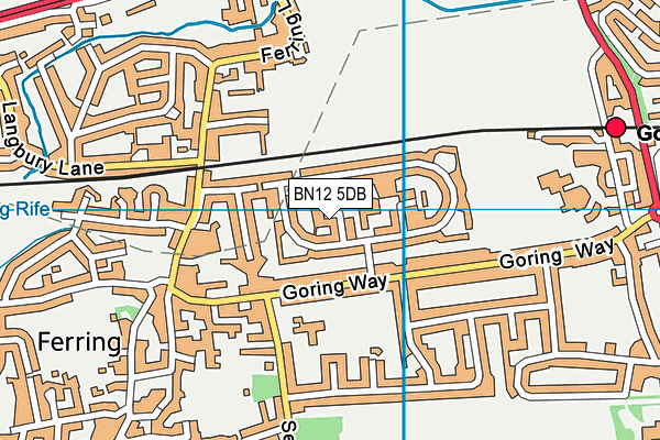 BN12 5DB map - OS VectorMap District (Ordnance Survey)