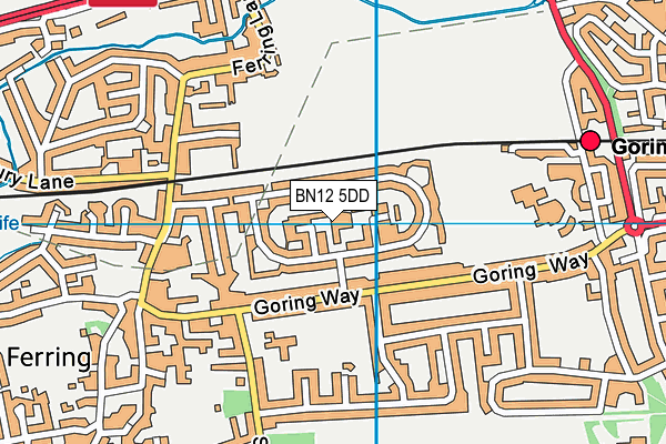 BN12 5DD map - OS VectorMap District (Ordnance Survey)