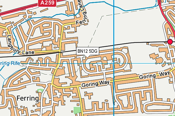 BN12 5DG map - OS VectorMap District (Ordnance Survey)
