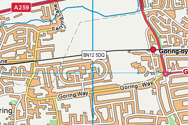 BN12 5DQ map - OS VectorMap District (Ordnance Survey)