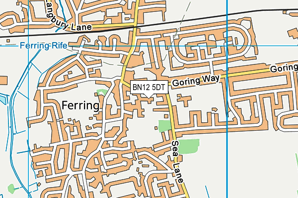 BN12 5DT map - OS VectorMap District (Ordnance Survey)