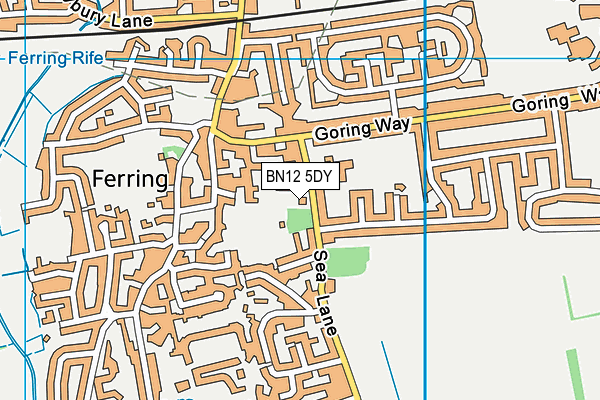 BN12 5DY map - OS VectorMap District (Ordnance Survey)