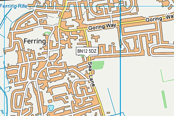 BN12 5DZ map - OS VectorMap District (Ordnance Survey)