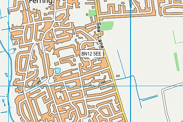 BN12 5EE map - OS VectorMap District (Ordnance Survey)