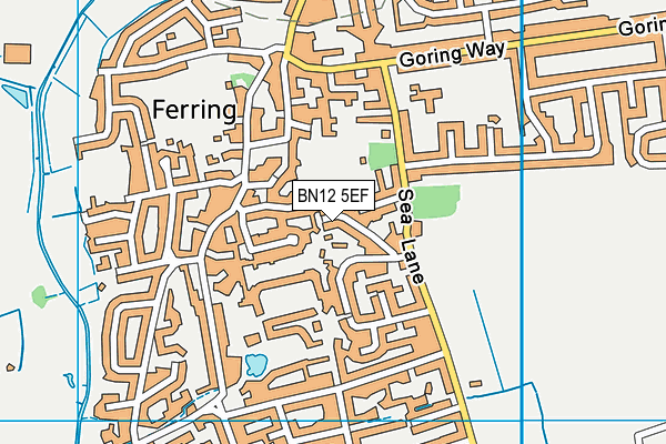 BN12 5EF map - OS VectorMap District (Ordnance Survey)