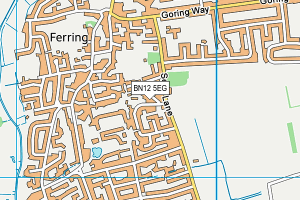 BN12 5EG map - OS VectorMap District (Ordnance Survey)