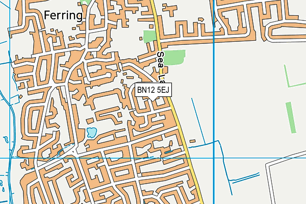 BN12 5EJ map - OS VectorMap District (Ordnance Survey)