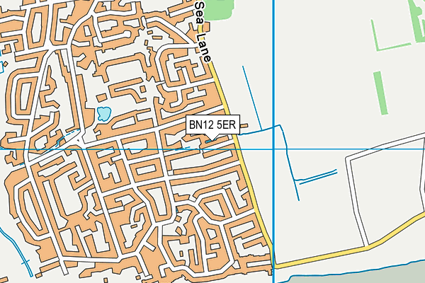 BN12 5ER map - OS VectorMap District (Ordnance Survey)
