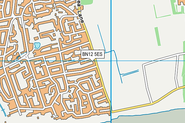 BN12 5ES map - OS VectorMap District (Ordnance Survey)