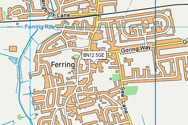 BN12 5GE map - OS VectorMap District (Ordnance Survey)