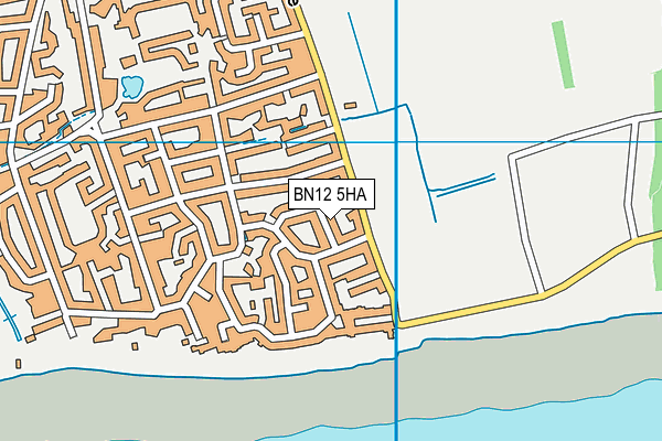 BN12 5HA map - OS VectorMap District (Ordnance Survey)