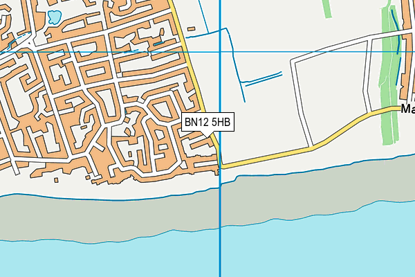 BN12 5HB map - OS VectorMap District (Ordnance Survey)