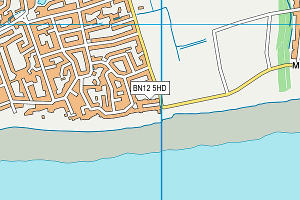 BN12 5HD map - OS VectorMap District (Ordnance Survey)