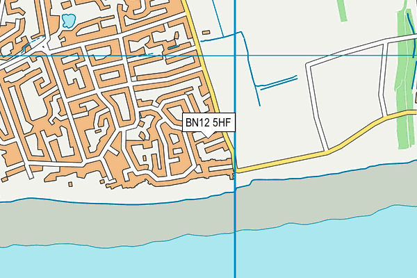 BN12 5HF map - OS VectorMap District (Ordnance Survey)