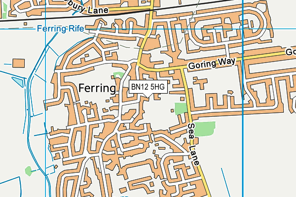 BN12 5HG map - OS VectorMap District (Ordnance Survey)
