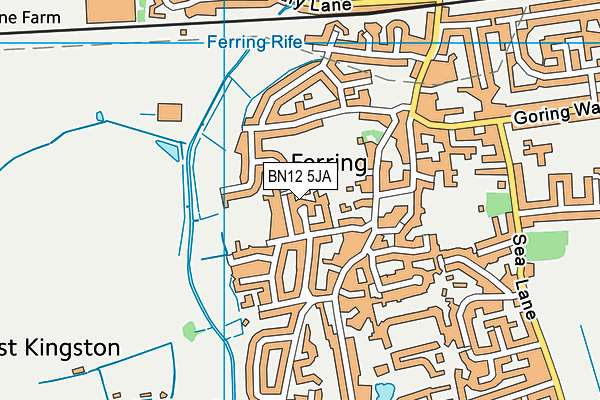 BN12 5JA map - OS VectorMap District (Ordnance Survey)