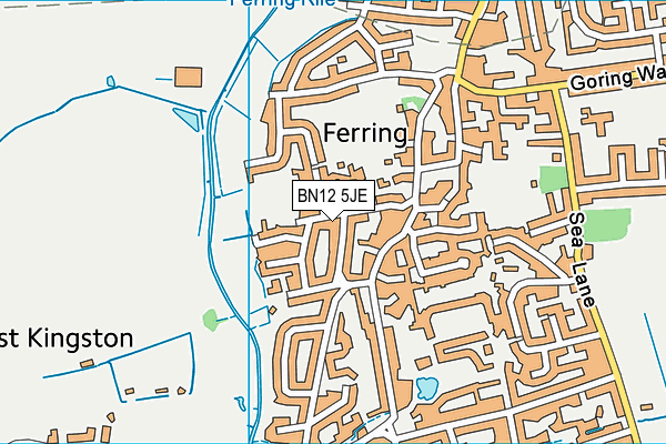 BN12 5JE map - OS VectorMap District (Ordnance Survey)
