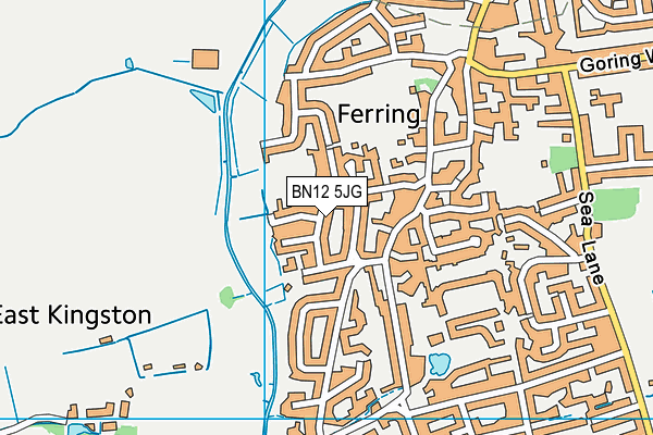BN12 5JG map - OS VectorMap District (Ordnance Survey)