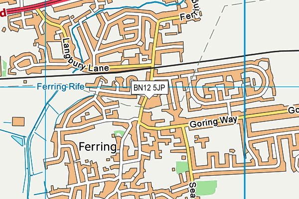 BN12 5JP map - OS VectorMap District (Ordnance Survey)
